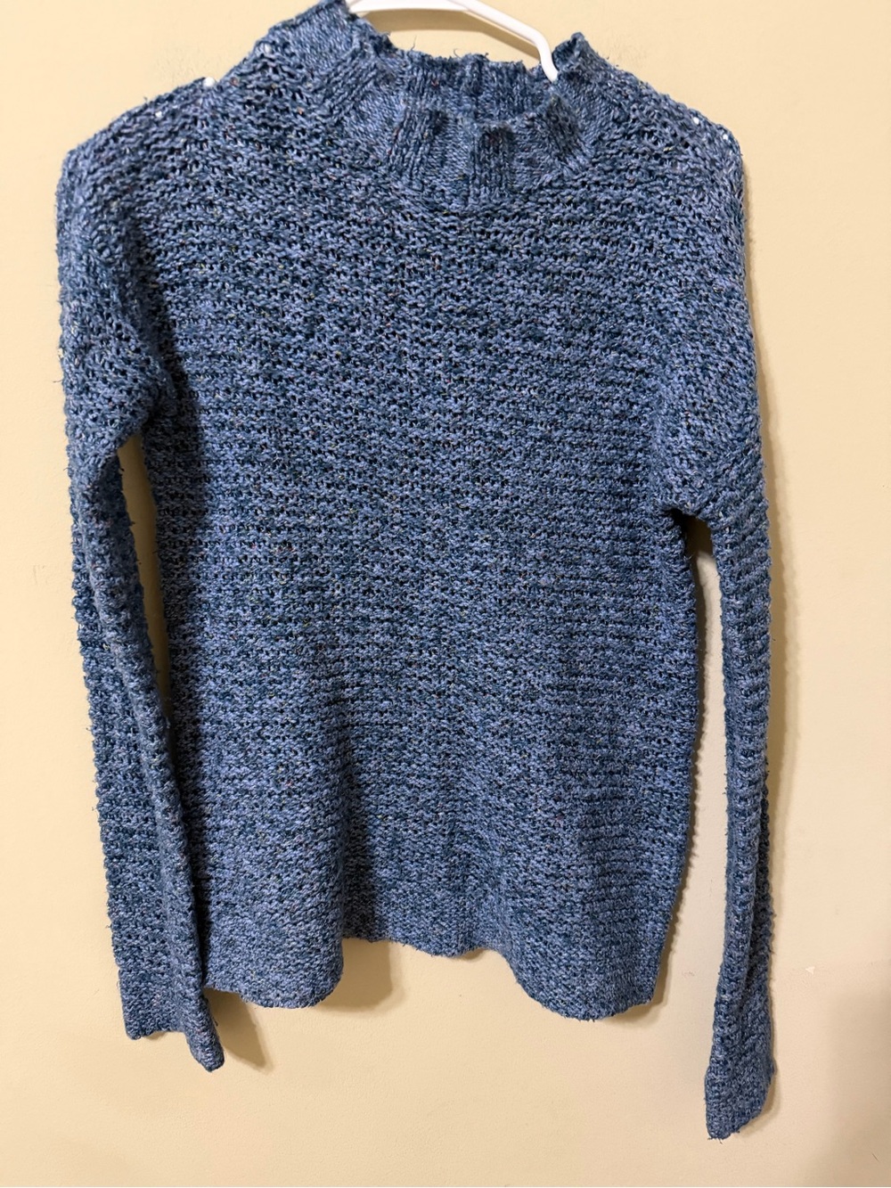 St. John's Bay Blue Chunky Knit Mock Turtleneck Sweater women’s small euc